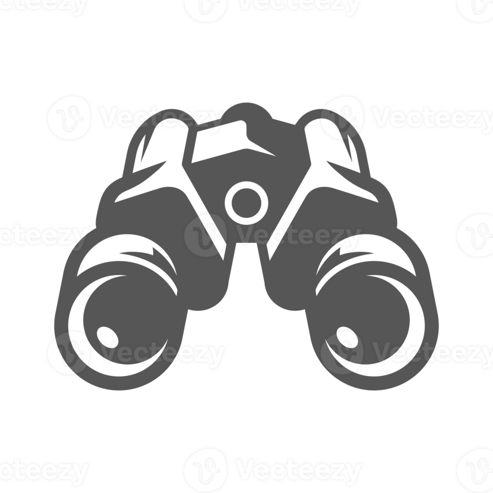 Binoculars hand drawn silhouette illustration for retro logo design png