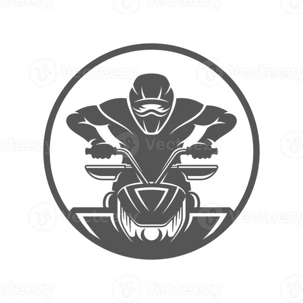 ATV hand drawn silhouette illustration for retro logo design png