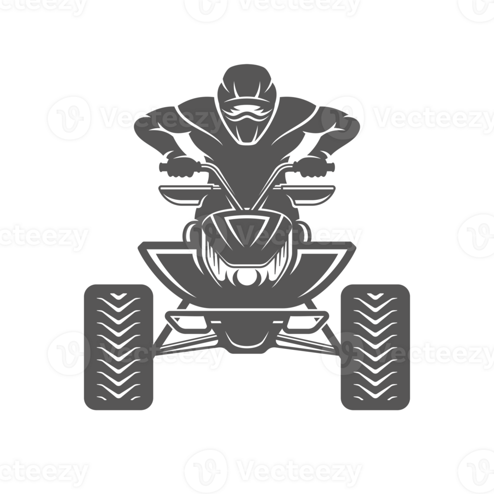 ATV hand drawn silhouette illustration for retro logo design png
