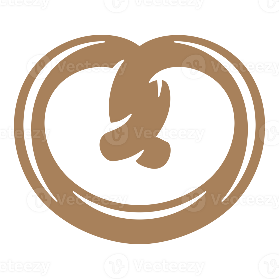 Pretzel silhouette hand drawn silhouette illustration for retro logo design png