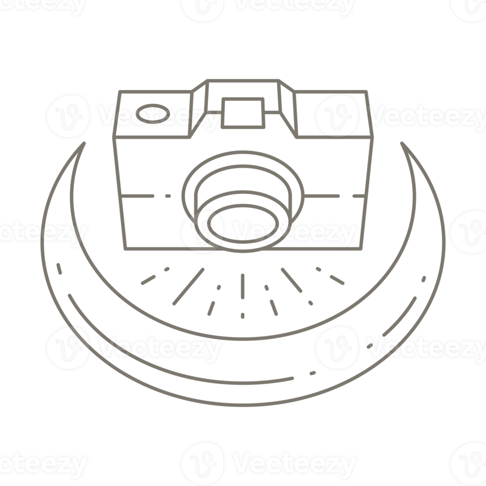 Camera with Crescent Line Art png