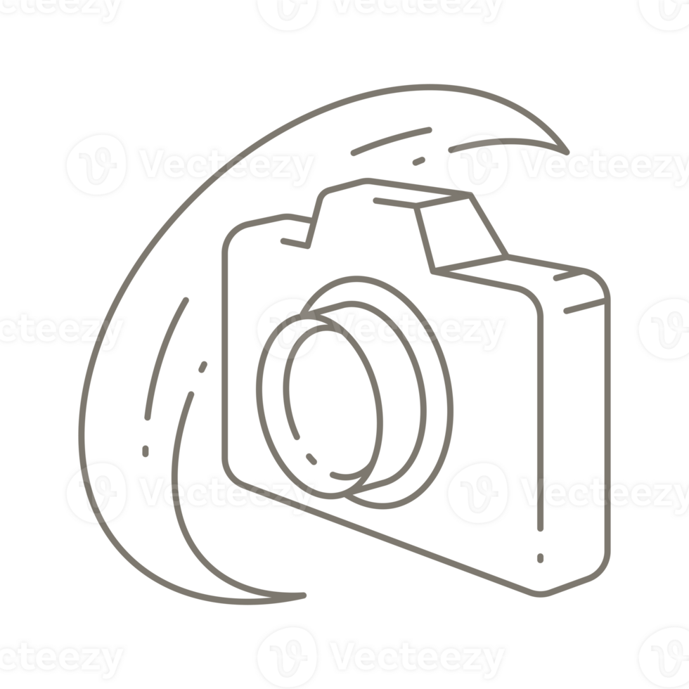 Camera with Crescent Line Art png