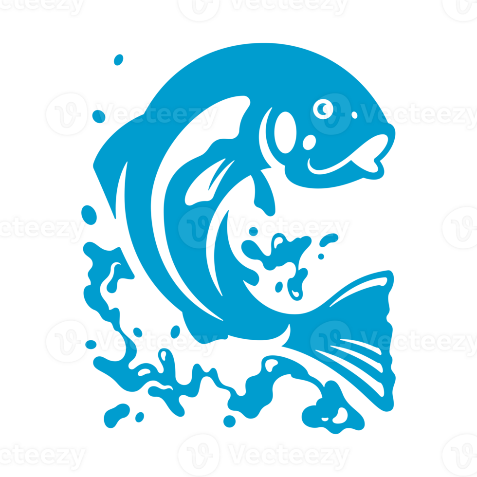 Large fish beats its tail with splashes of water png