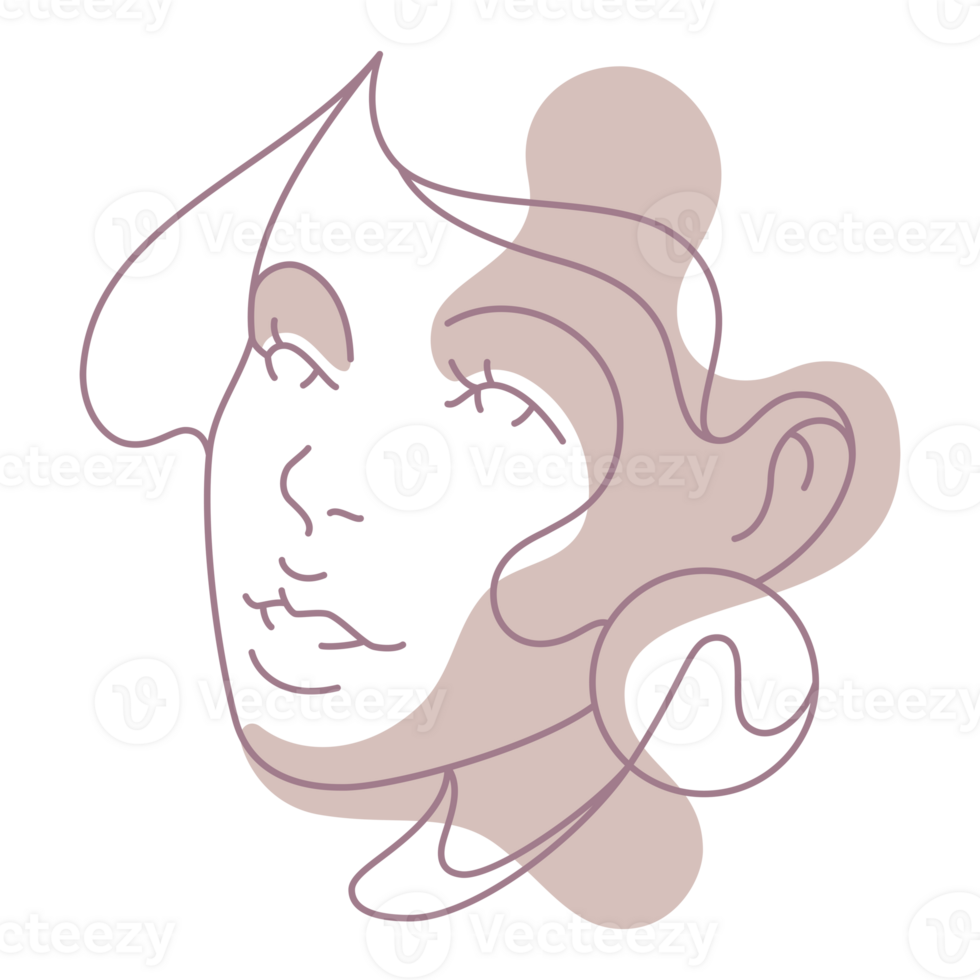 Woman Face Abstract Line Art png