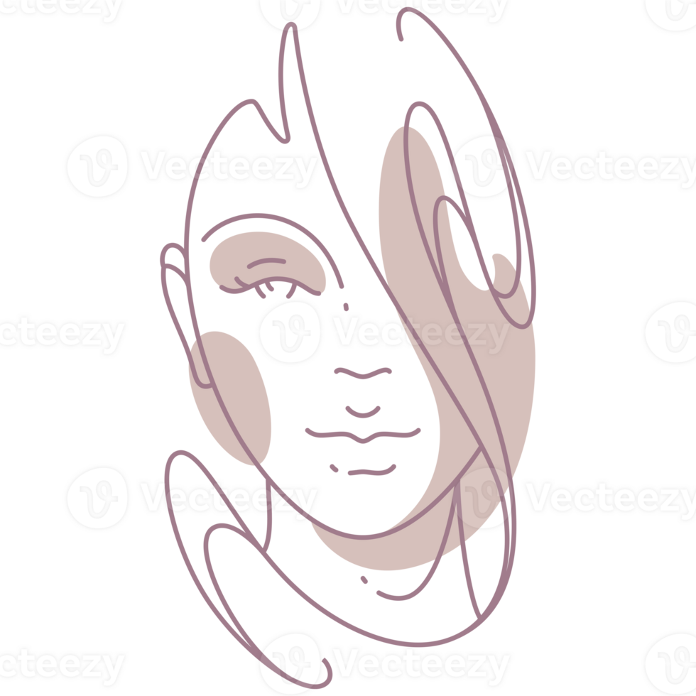 Woman Face Abstract Line Art png