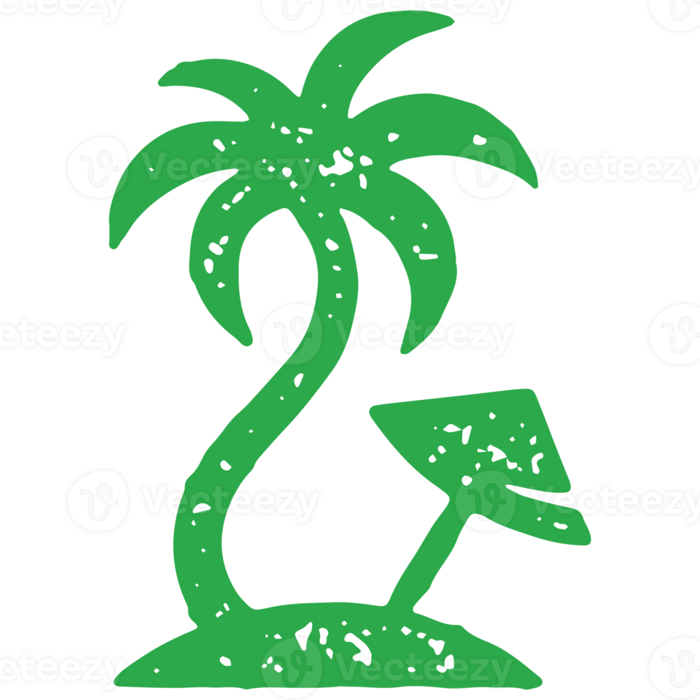 Green grunge texture monochrome logo paradise island summer travel vacation decorative design png