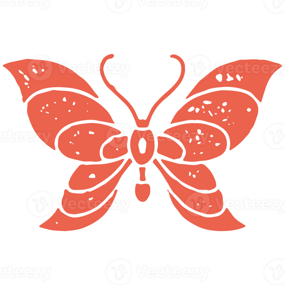Beautiful ornate creative butterfly with mustache antenna summer spring symbol grunge texture png