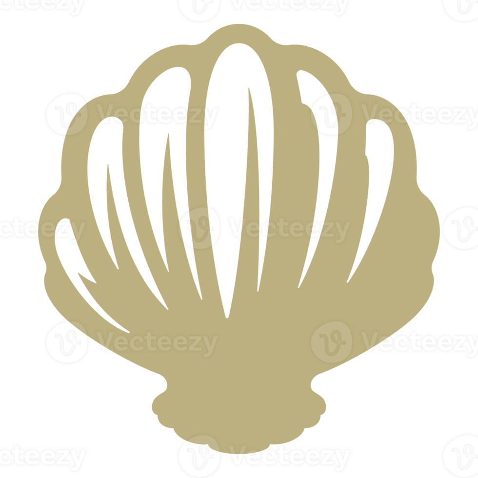 Shell hand drawn silhouette retro illustration png