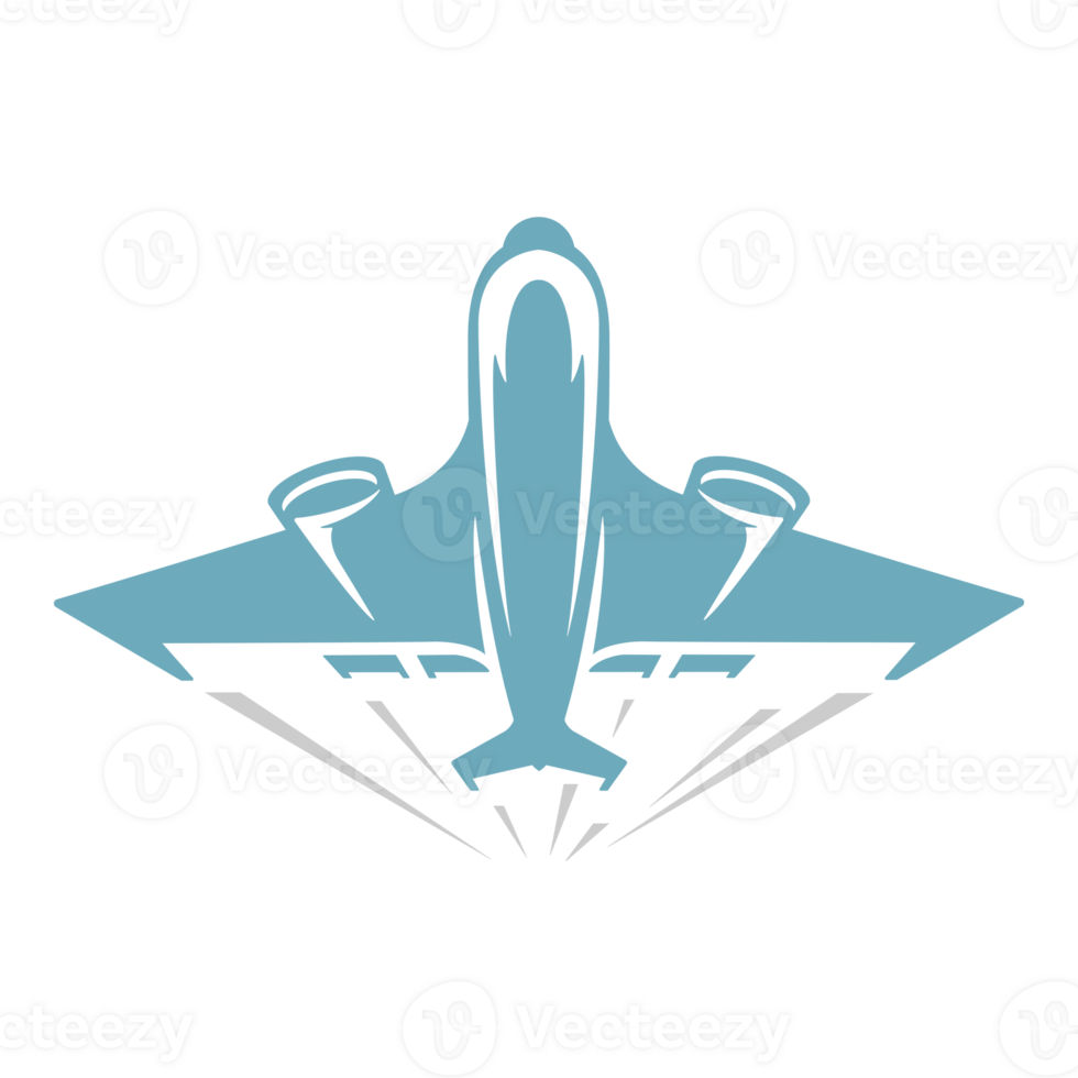 Hand drawn silhouette retro illustration of taking off aircraft png