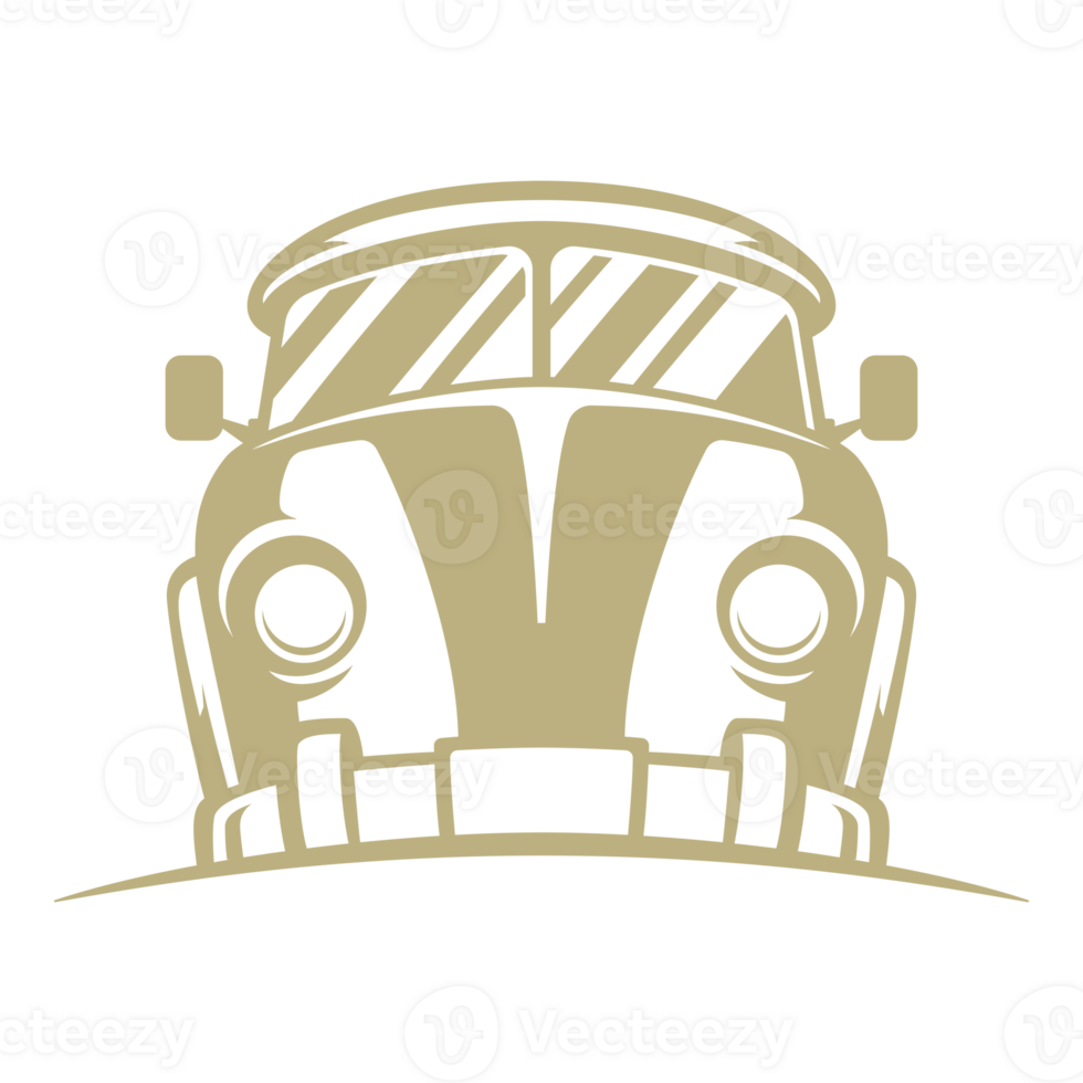 Retro camper van front view png
