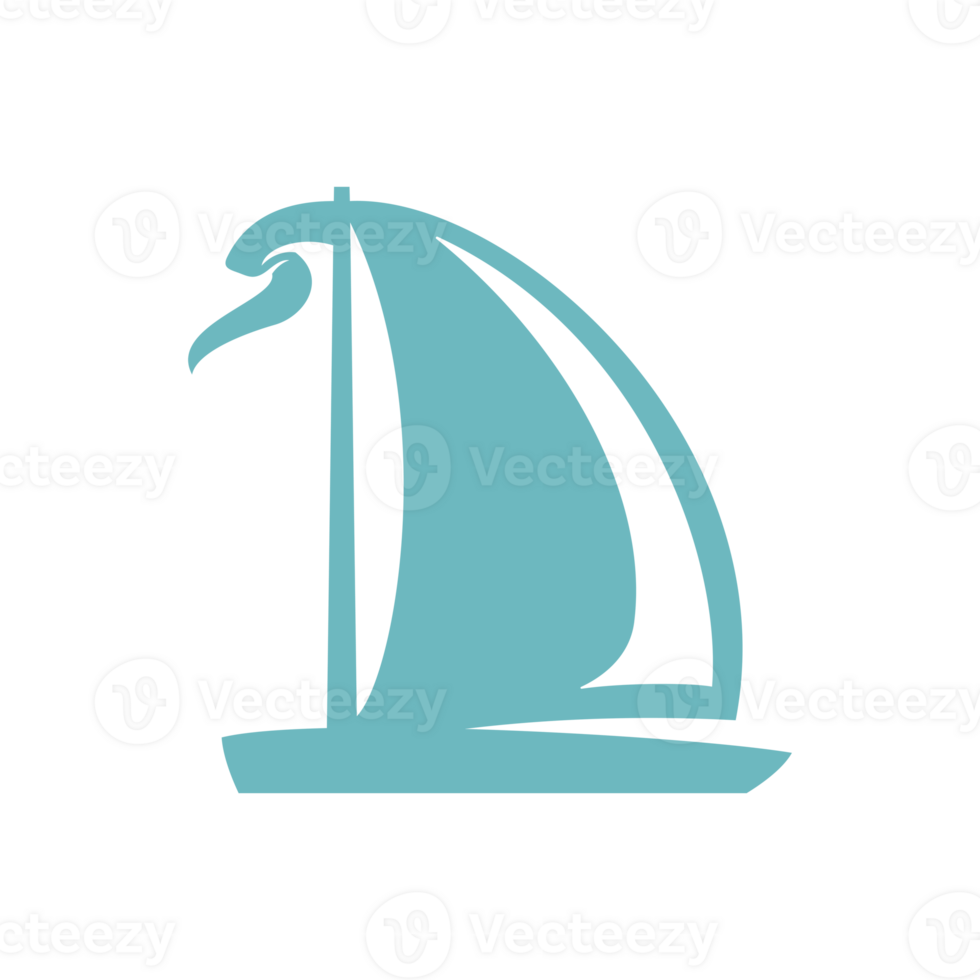 hand drawn silhouette retro illustration of a sailing yacht png
