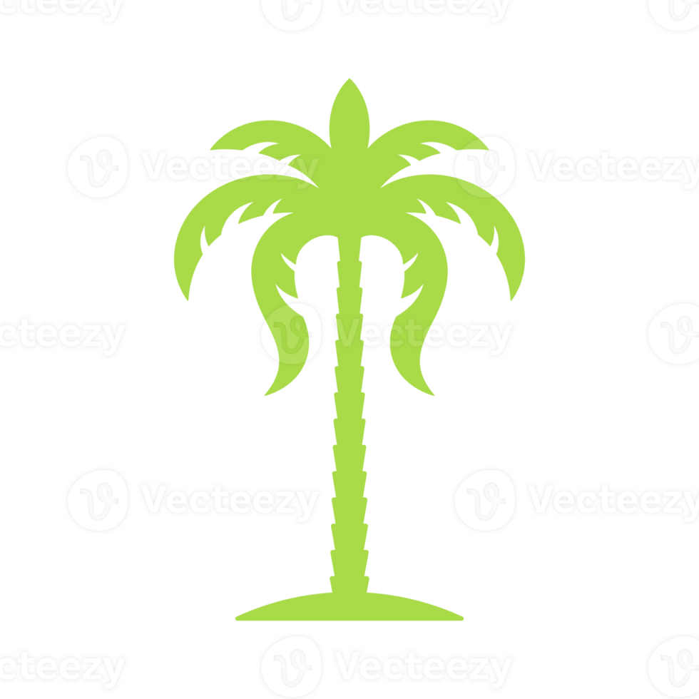 Palm tree hand drawn silhouette retro illustration png