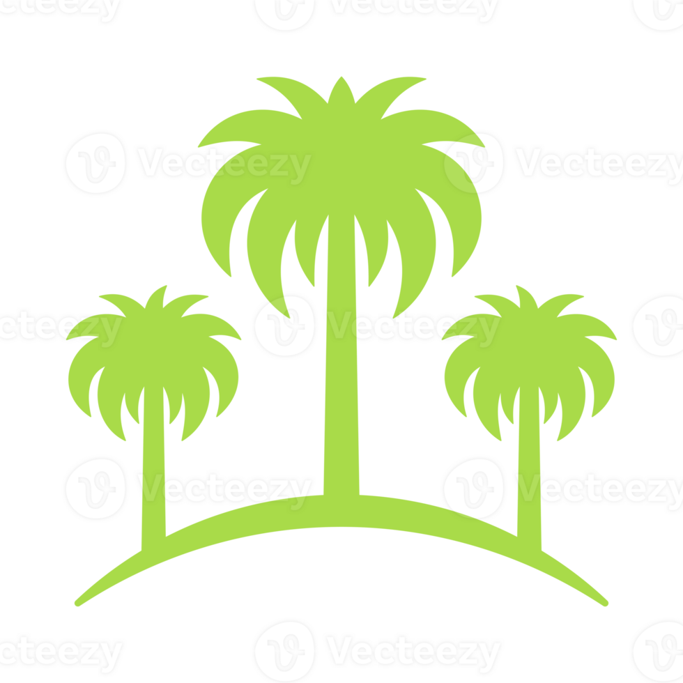Palm tree hand drawn silhouette retro illustration png