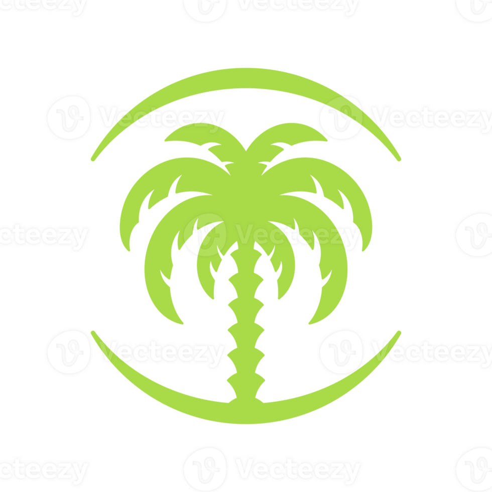 Palm tree hand drawn silhouette retro illustration png