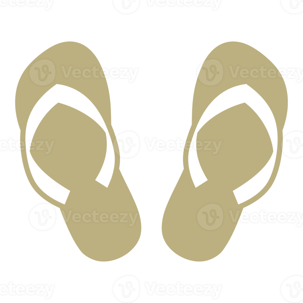 Flip flop hand drawn silhouette retro illustration png