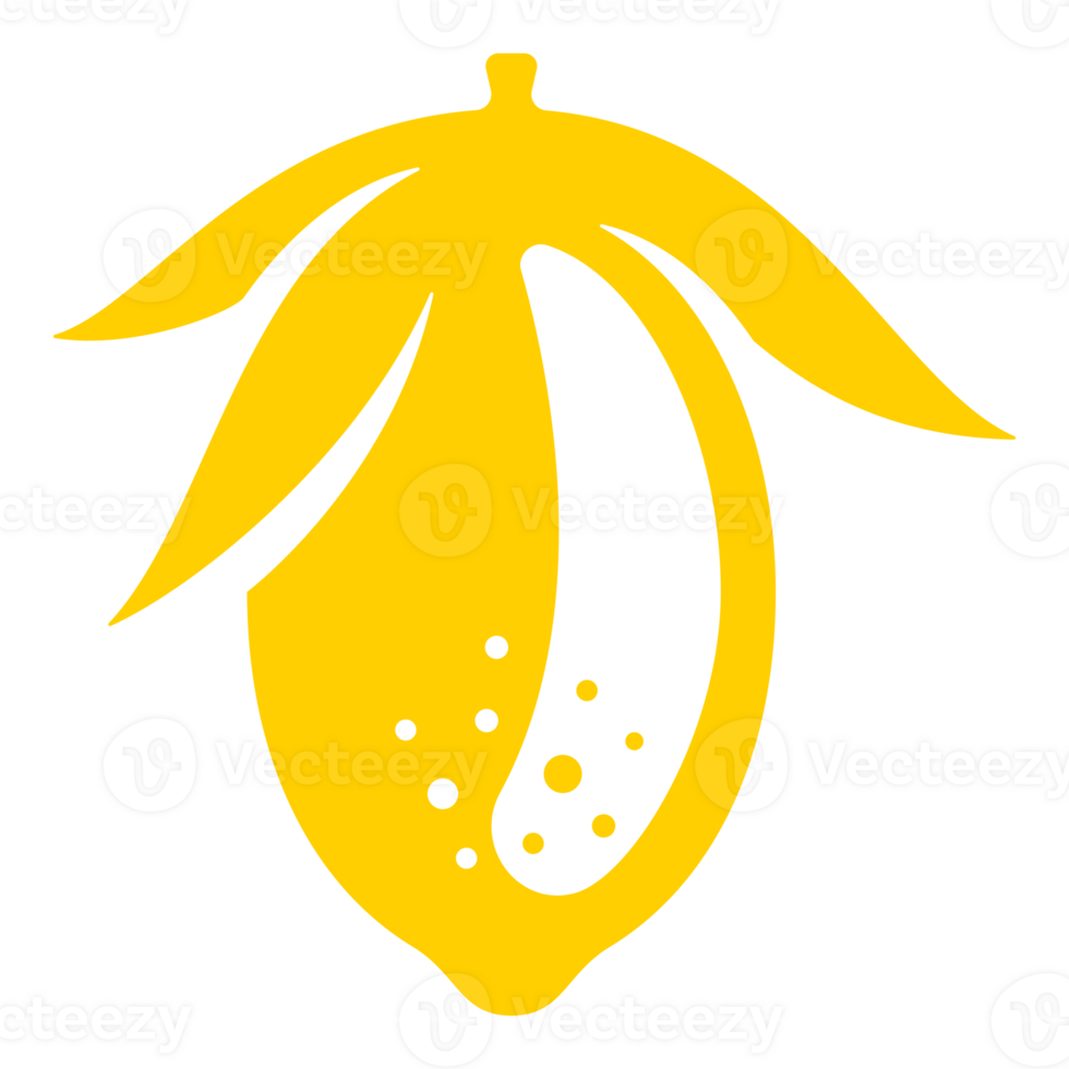 Citrus icon in yellow color hand drawn vintage illustration png