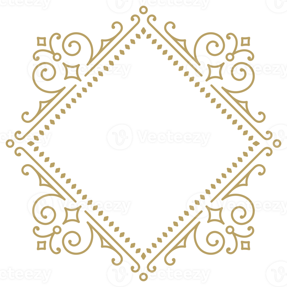 Decorative vintage ornamental square frame png