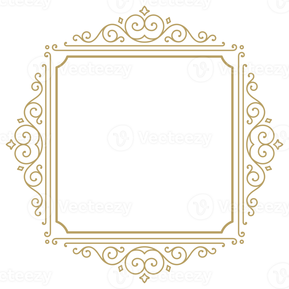 Decorative vintage ornamental square frame png