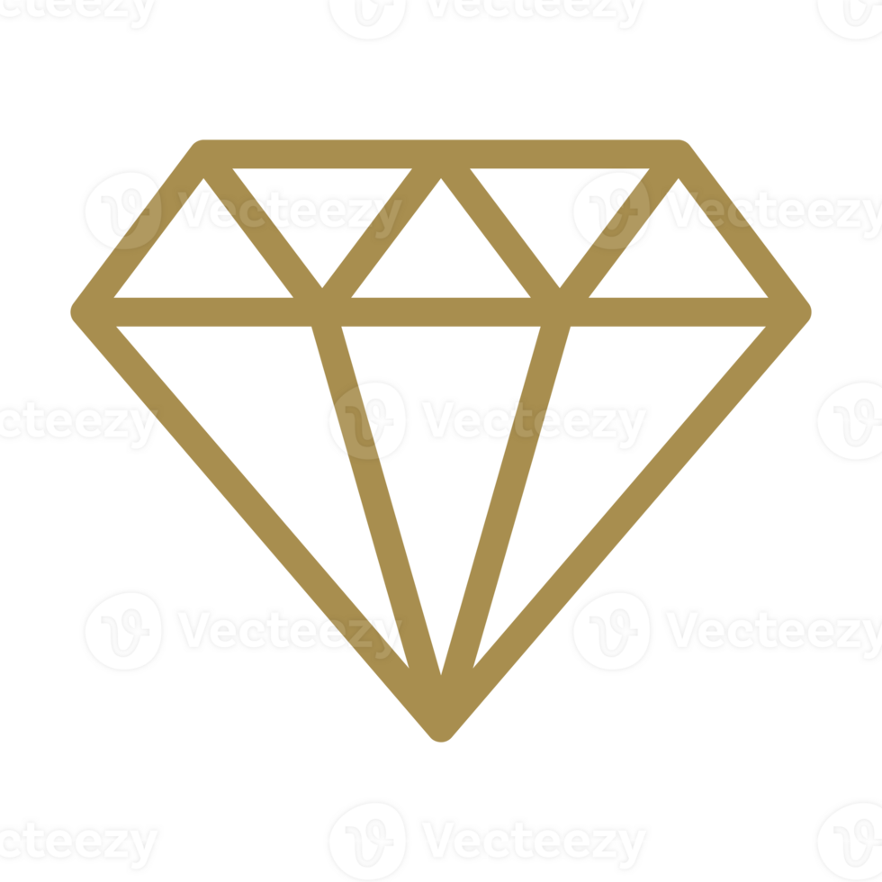 Linear icon of gemstone hand drawn icon vintage illustration png