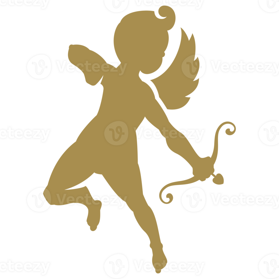 Cupid with bow hand drawn icon vintage illustration png