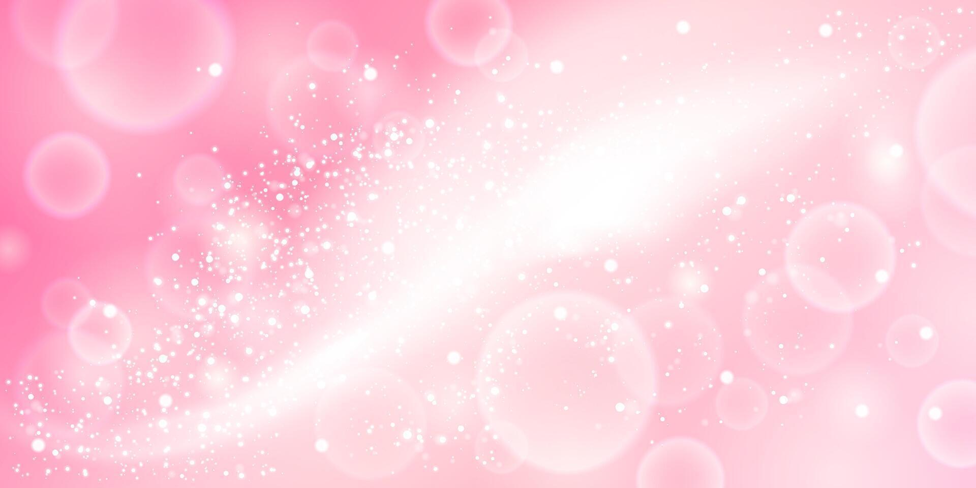 Subtle Y2K pink background with bokeh effect. Abstract pink background with glow, sparkles, and soft light effects. Ideal for festive designs, holiday themes, or romantic occasions. vector