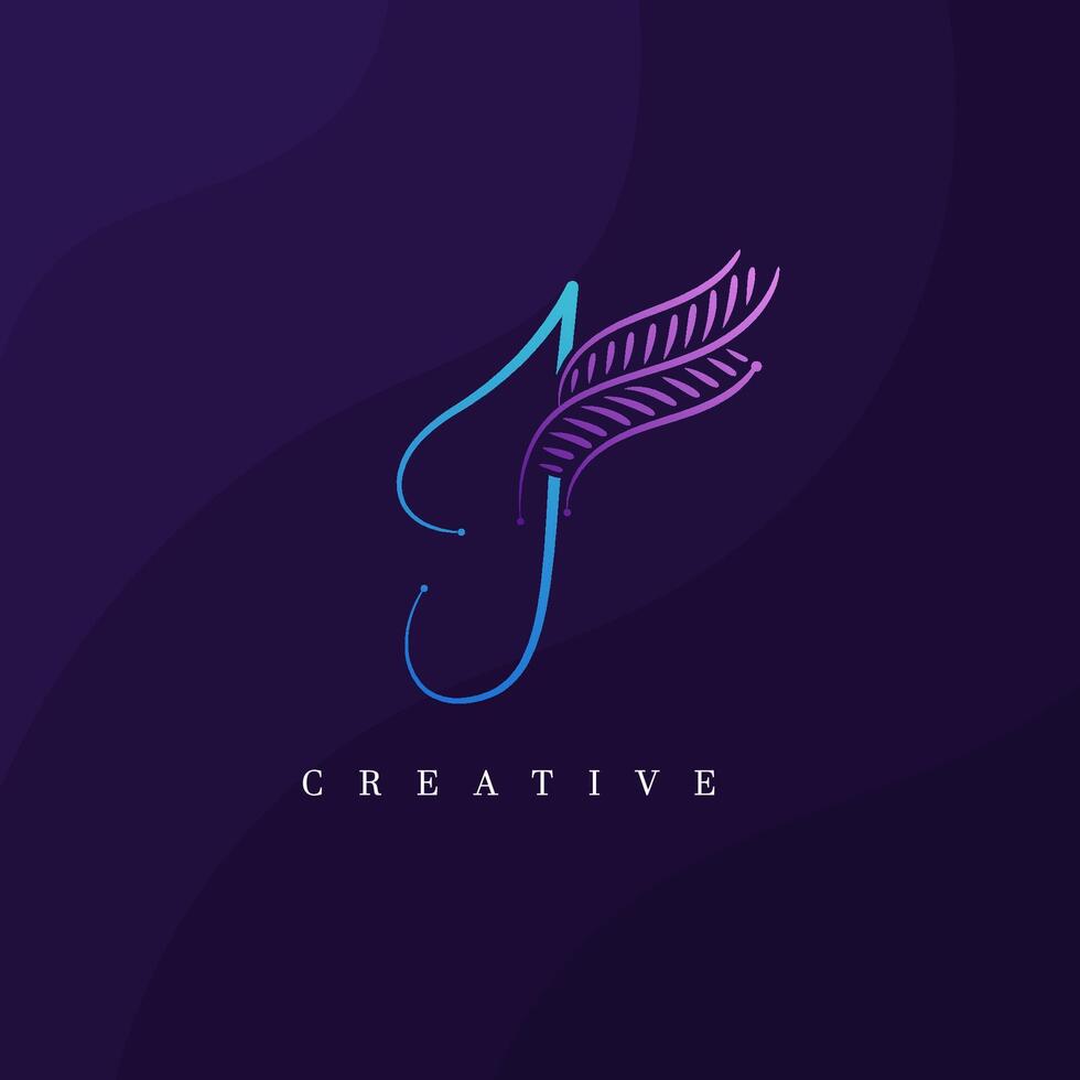 Letter J leaf logo for beauty, fashion, and cosmetics. Beautiful Floral J Botanical Logo vector
