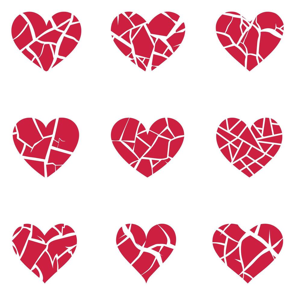 hearts love red and black icon on a white background shape design. vector