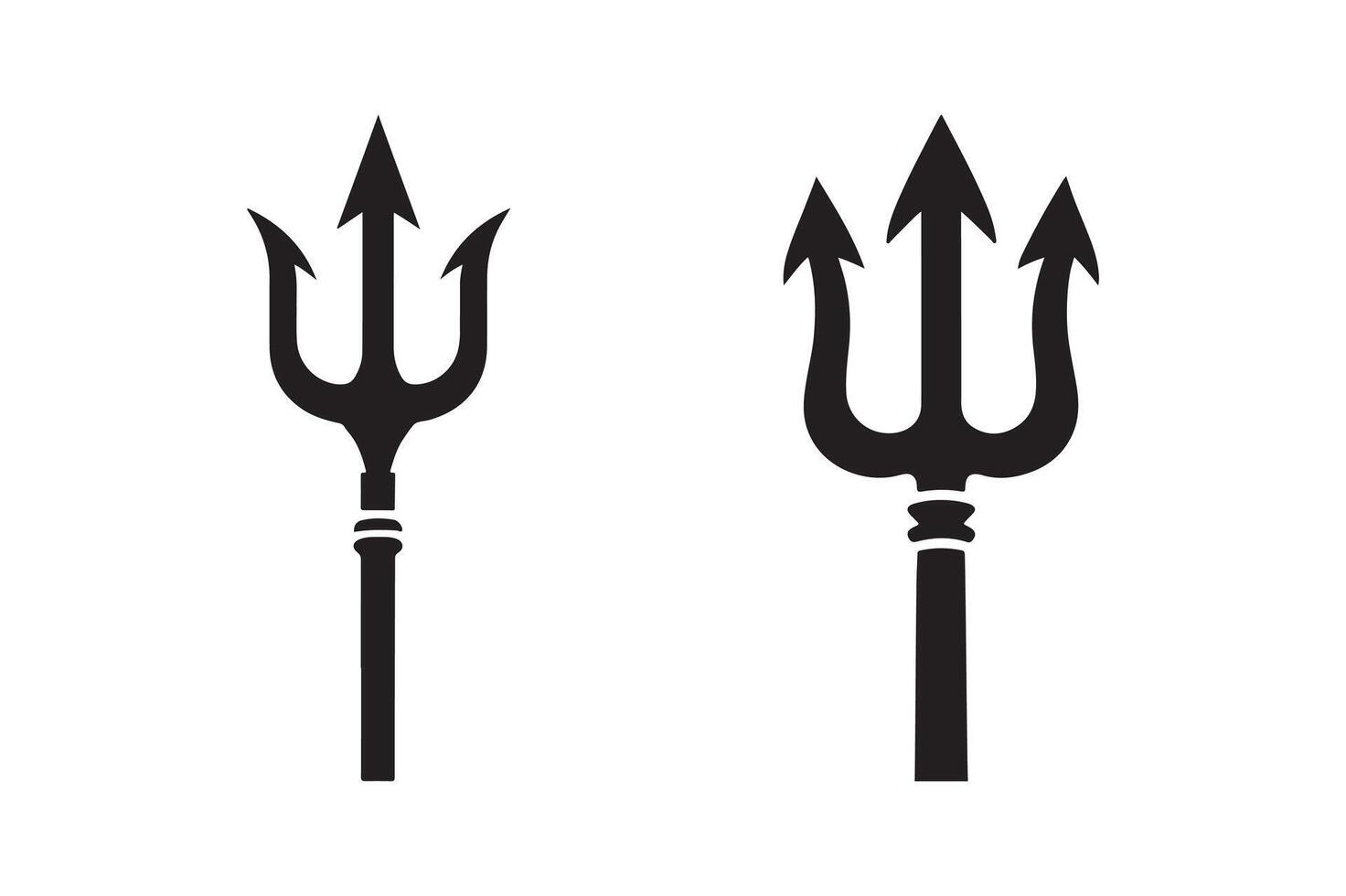 Trident silhouette isolated illustration. vector
