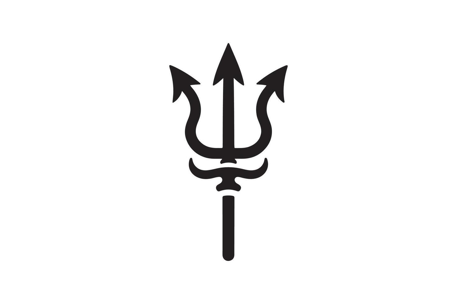 Trident silhouette isolated illustration. vector