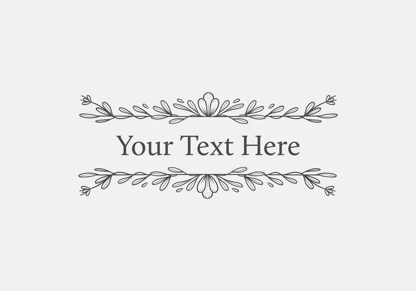 isolated floral header divider line art for text frame vector