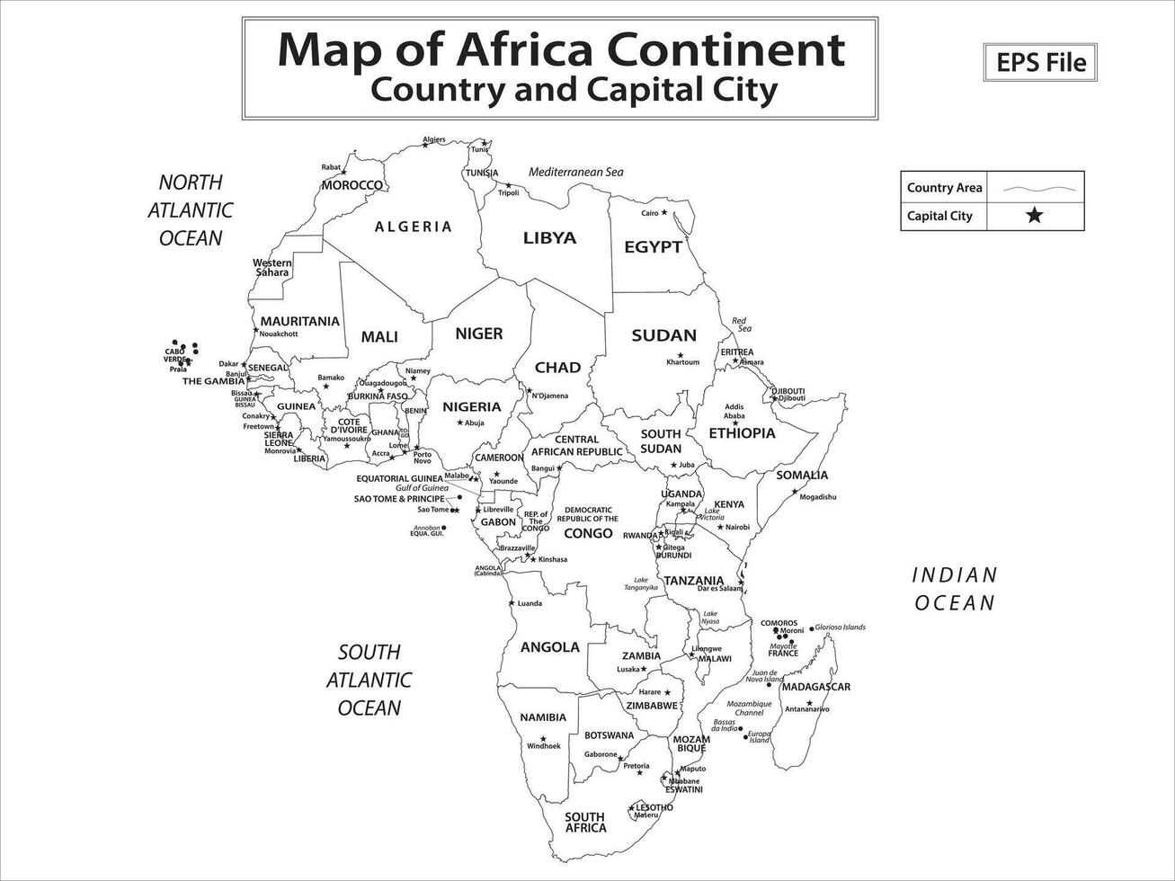 World map. Political maps of North and South America, Europe and Asia, Africa and Australia continents. World map countries and country names. vector