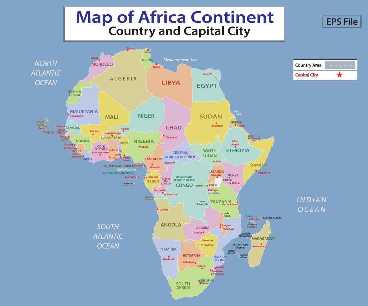 World map. Political maps of North and South America, Europe and Asia, Africa and Australia continents. World map countries and country names. vector