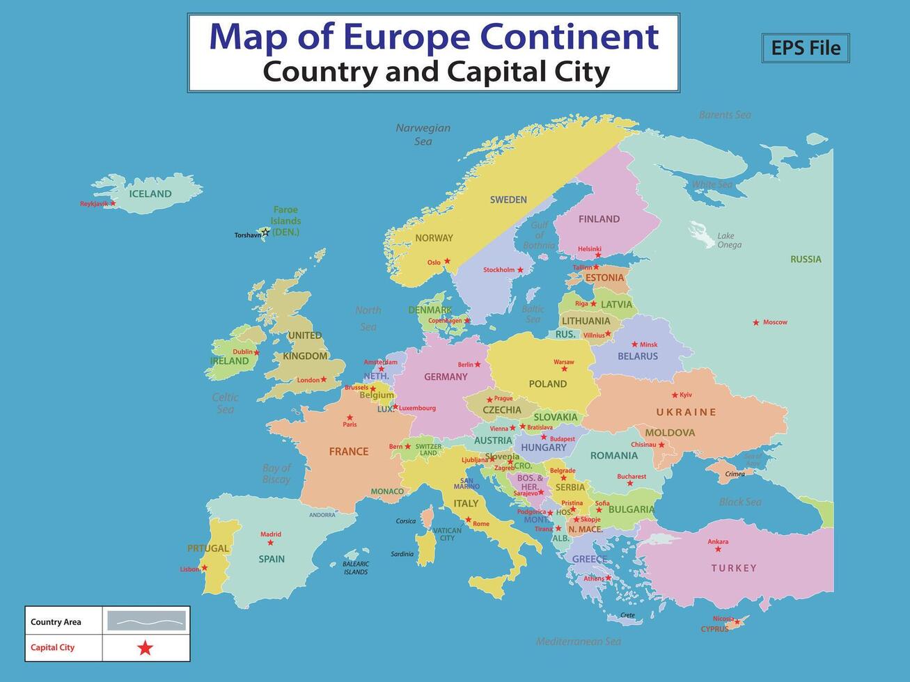 World map. Political maps of North and South America, Europe and Asia, Africa and Australia continents. World map countries and country names. vector