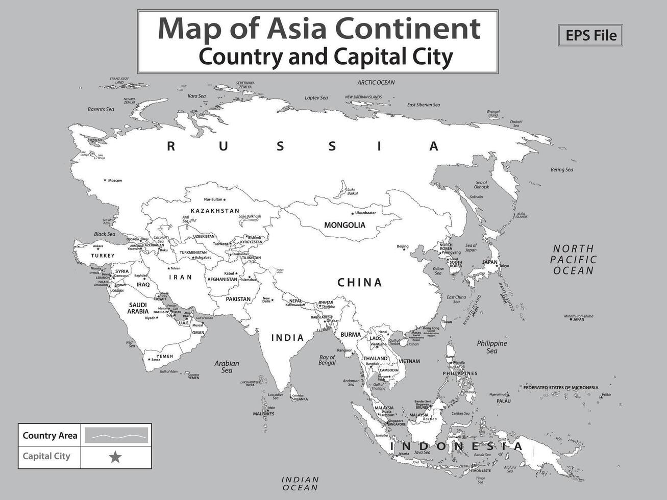World map. Political maps of North and South America, Europe and Asia, Africa and Australia continents. World map countries and country names. vector