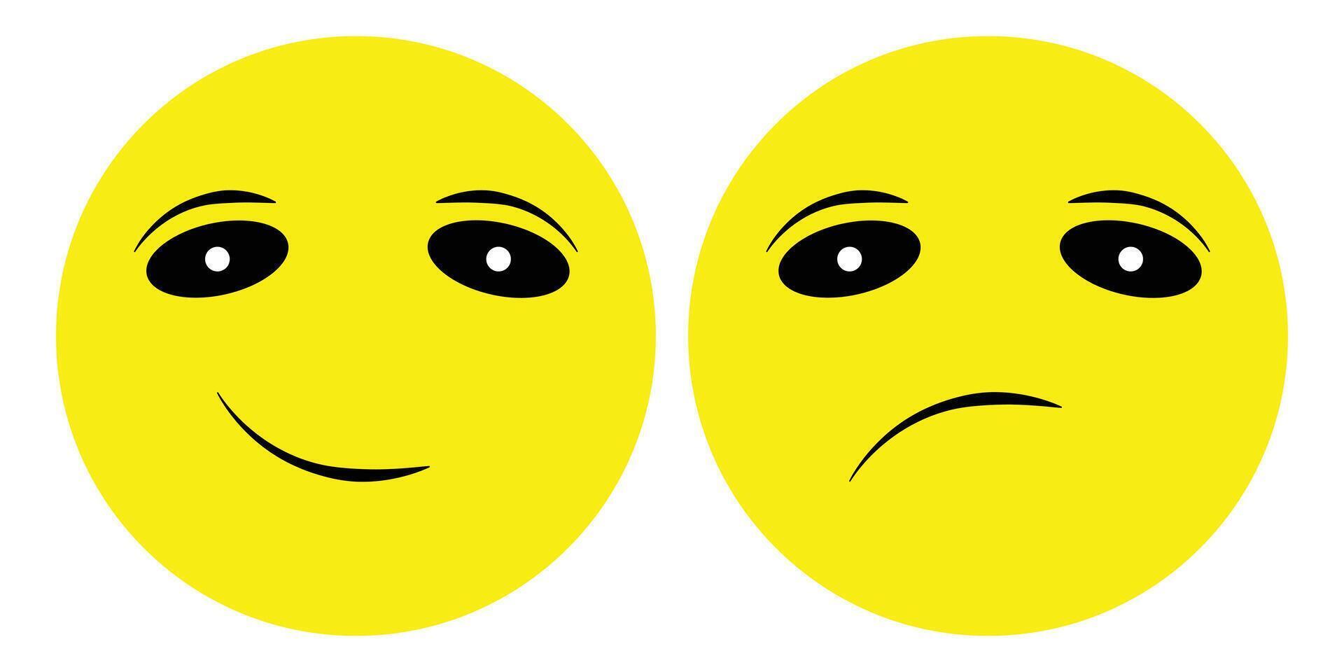 yellow face emoji with different emotions. vector
