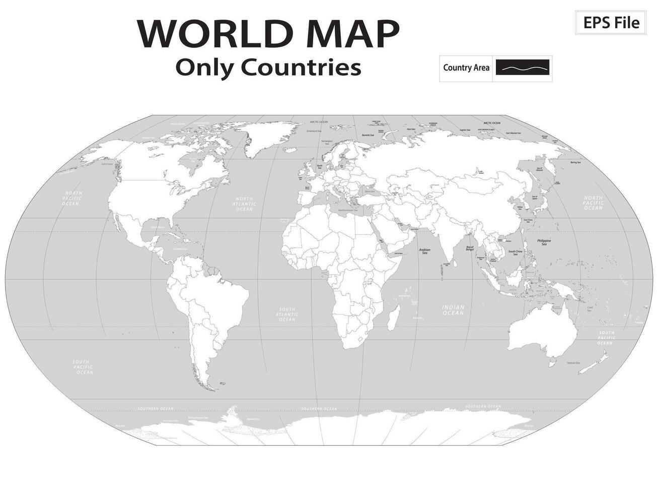 World map. Political maps of North and South America, Europe and Asia, Africa and Australia continents. World map countries and country names. vector