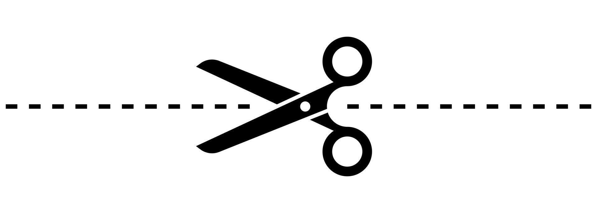 Cut lines scissor icon design. Cutting here symbol. vector