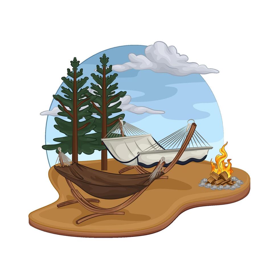 Illustration of hammock vector