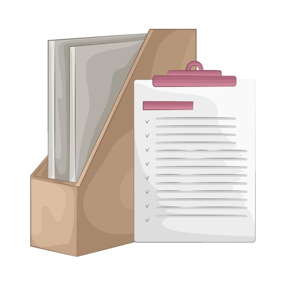 Illustration of folder and clipboard vector