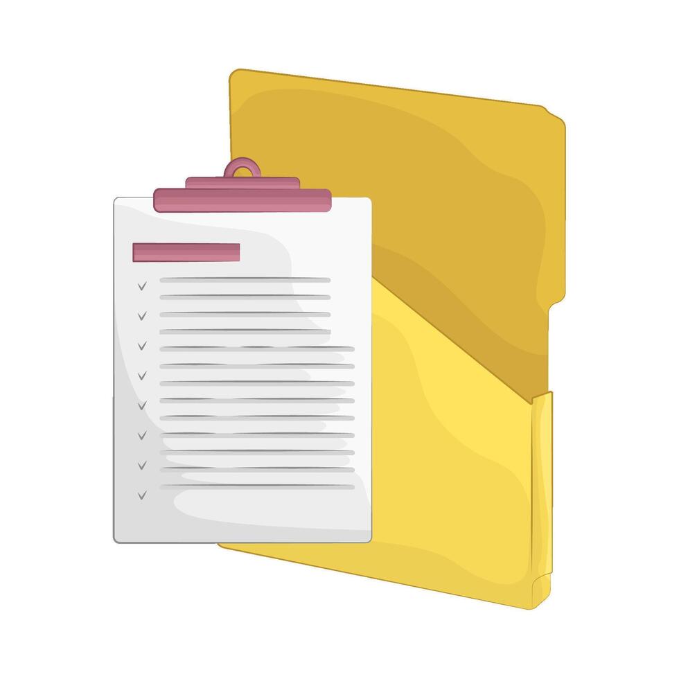 Illustration of folder and clipboard vector