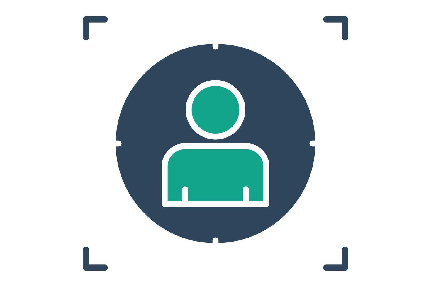Customer focus icon. people with target. icon related to business start up. solid icon style. vector