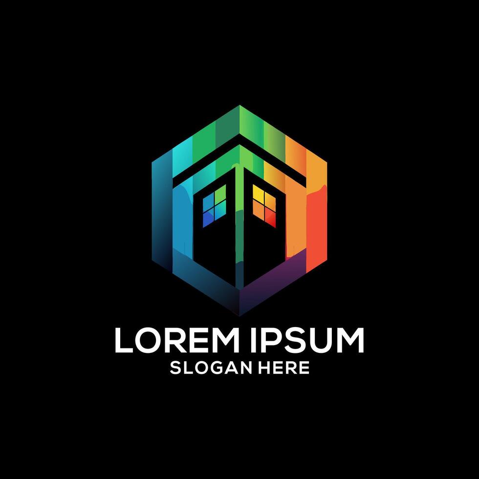 Real estate home colorful gradient style. Real estate brand logo. Real estate brand logo . vector