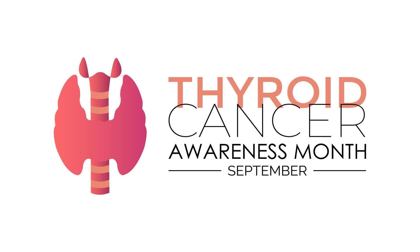 illustration of Thyroid cancer awareness month is september. Promoting Thyroid Health and Wellness awareness Calligraphy Realistic Teal Ribbon.Banner poster design. vector