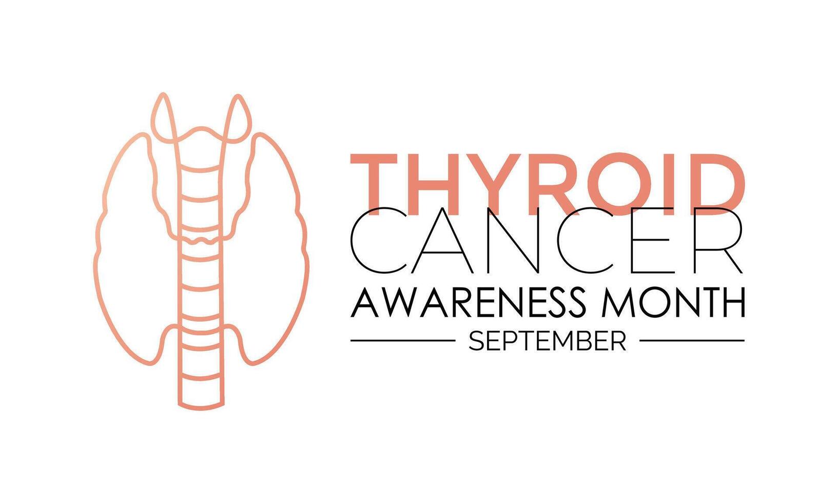 illustration of Thyroid cancer awareness month is september. Promoting Thyroid Health and Wellness awareness Calligraphy Realistic Teal Ribbon.Banner poster design. vector