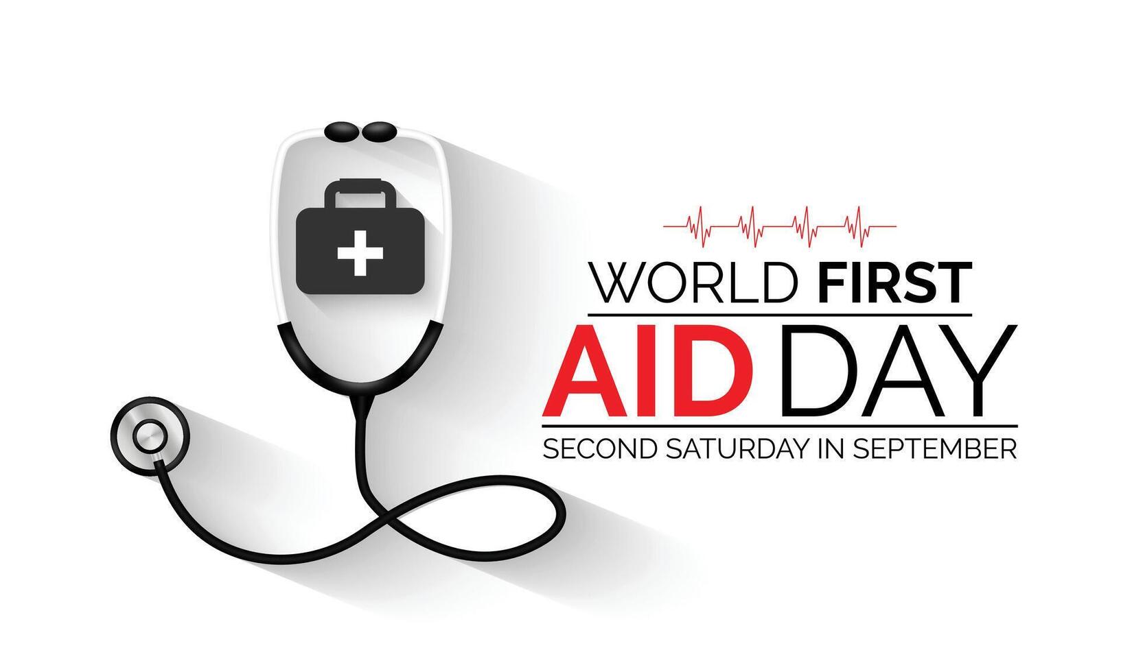First Aid Day is celebrated every September on the second Saturday. It,s Serves as a reminder of the importance of preparedness and quick action in emergency situations, promoting a safer. vector