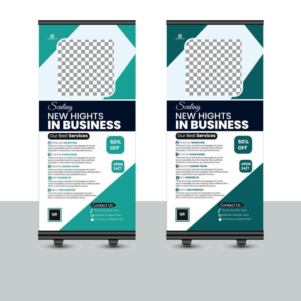 business roll up banner design vector
