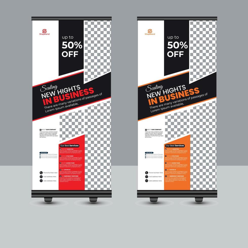 business roll up banner design vector