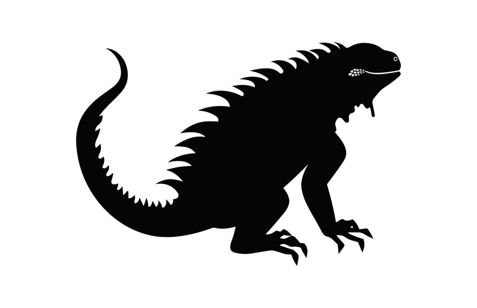 Iguana black Silhouette Clip art vector