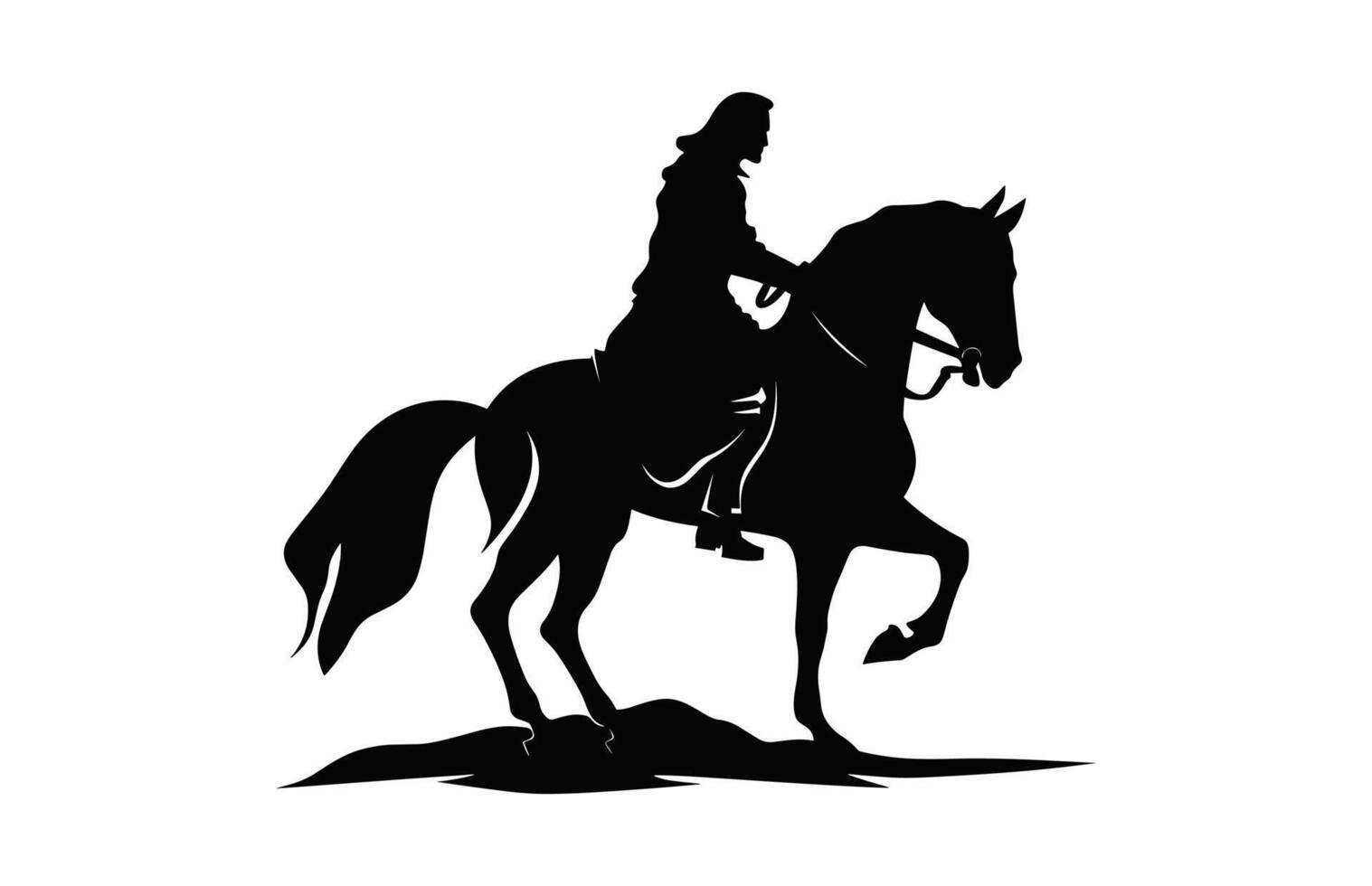 Knight on Horse Silhouette Clipart isolated on a white background vector