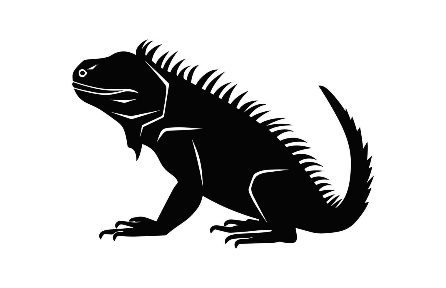 Iguana Silhouette Clipart isolated on a white background vector